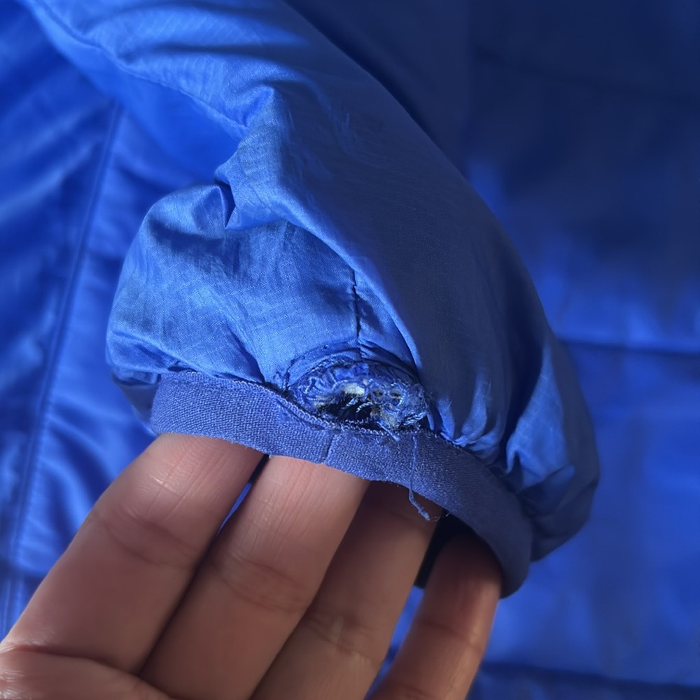 THE NORTH FACE Bright Blue Mock Neck Quilted Puffer Jacket S/P - Picture 9 of 13